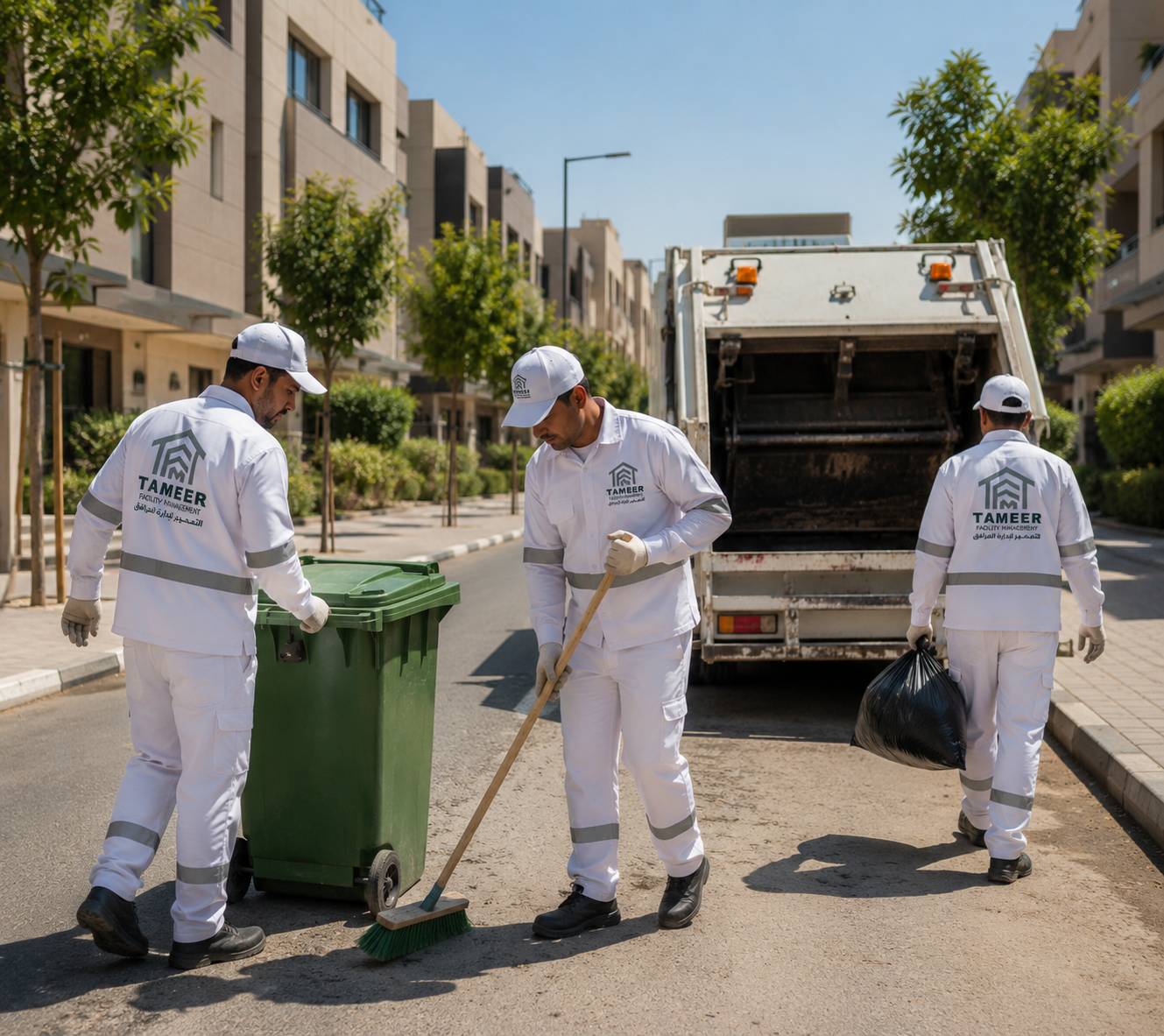جمع القمامة يوميًا من صناديق القمامة ونقلها إلى ال